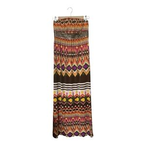 Strapless Boho Maxi Dress w/ Embellished Waist · As U Wish · Size S (fits S/M)
